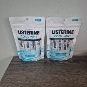 2 Listerine Cool Mint Travel Mouthwash Packets 15 Ct Alcohol Free TSA Approved 2
